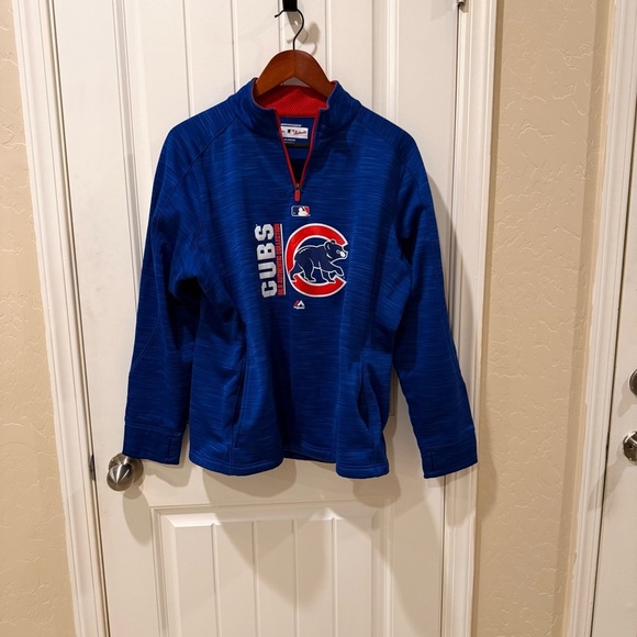 Chicago Cubs Majestic Blue and Red ThermaBase Jacket - Picture 1 of 10
